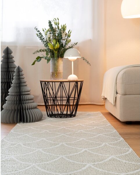 Krémszínű kültéri-beltéri szőnyeg 70x50 cm Kotte Linen – Pappelina