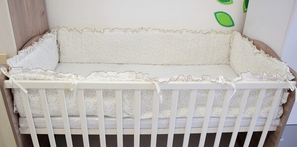 Bunny Baby Rácsvédő Bézs apró csillagos 70x140-as kiságyba