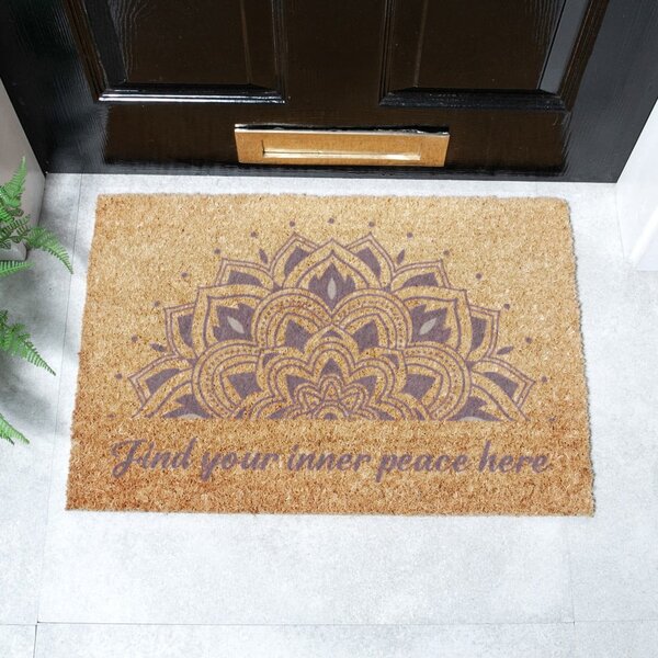 Kókuszrost lábtörlő 60x90 cm Find Your Inner Peace – Artsy Doormats