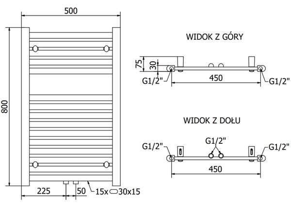Mexen Hades, fűtőelem 800x500 mm, 381 W, antracit, W104-0800-500-00-66