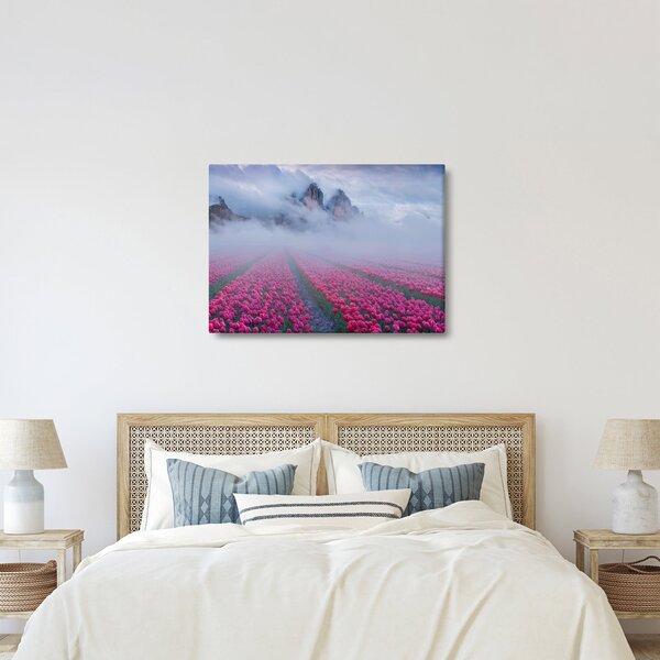 Kép - Tájkép tulipánmezőkkel (70x50 cm)