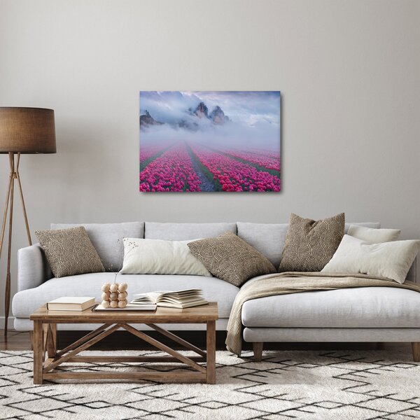 Kép - Tájkép tulipánmezőkkel (70x50 cm)
