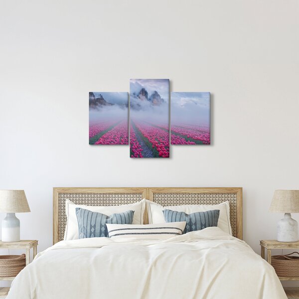 Kép - Tájkép tulipánmezőkkel (90x60 cm)