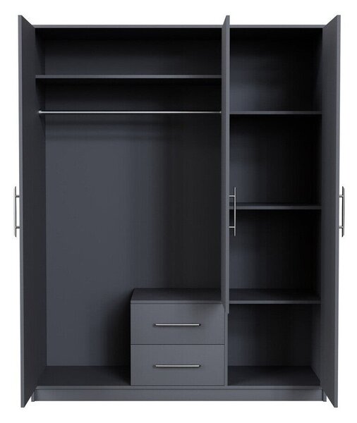 Gardróbszekrény Cavmero 103, Laminált forgácslap, 190x150x56cm, Antracit