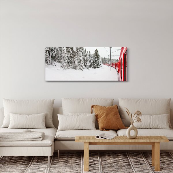 Kép - Vonat a havas tájban (120x50 cm)