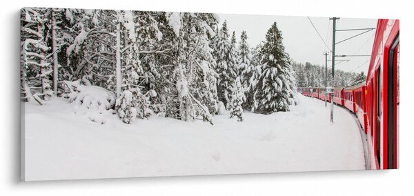 Kép - Vonat a havas tájban (120x50 cm)