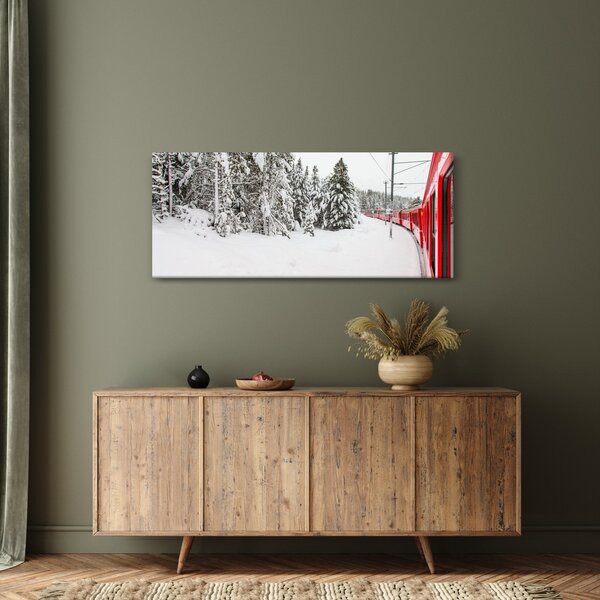 Kép - Vonat a havas tájban (120x50 cm)