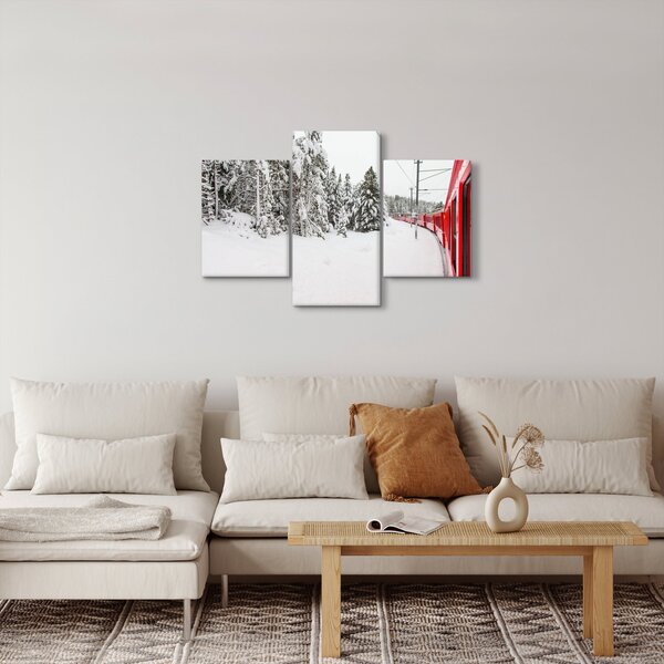 Kép - Vonat a havas tájban (90x60 cm)