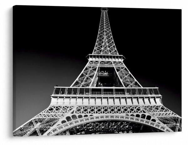 Kép - Eiffel-torony, fekete-fehér (70x50 cm)