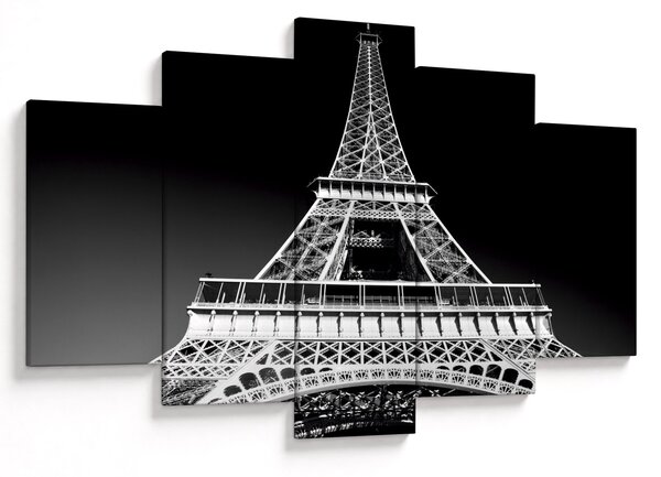 Kép - Eiffel-torony, fekete-fehér (150x105 cm)