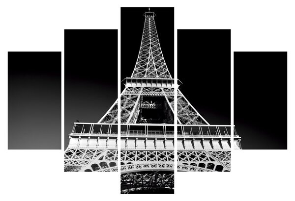 Kép - Eiffel-torony, fekete-fehér (150x105 cm)