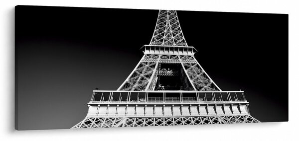 Kép - Eiffel-torony, fekete-fehér (120x50 cm)