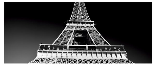 Kép - Eiffel-torony, fekete-fehér (120x50 cm)