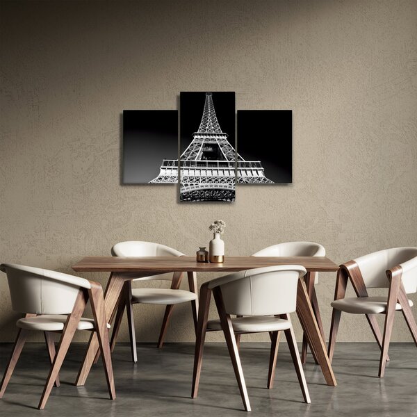 Kép - Eiffel-torony, fekete-fehér (90x60 cm)