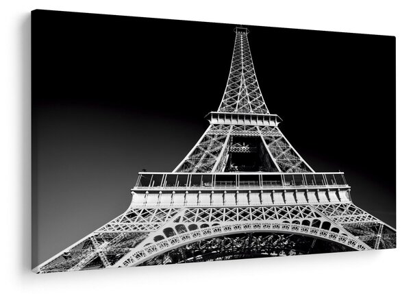 Kép - Eiffel-torony, fekete-fehér (90x60 cm)