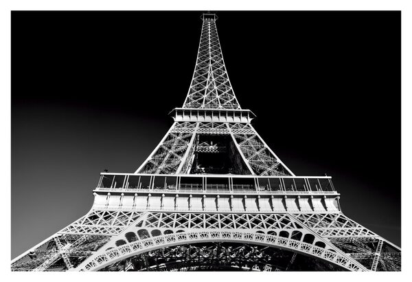 Kép - Eiffel-torony, fekete-fehér (90x60 cm)