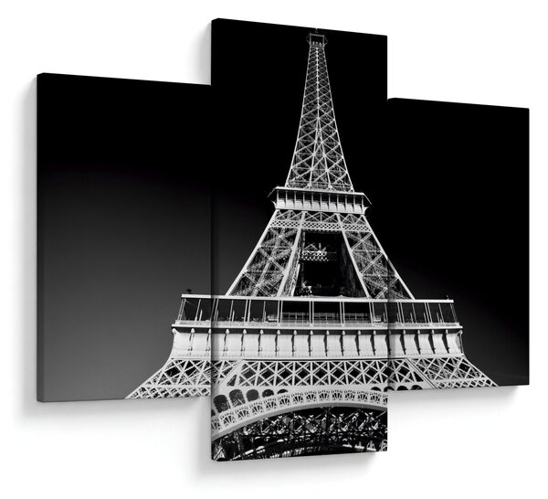 Kép - Eiffel-torony, fekete-fehér (90x60 cm)