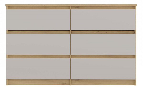 Aldabra M6 120 fiókos szekrény, 120x75x30 cm, tölgy-kasmír
