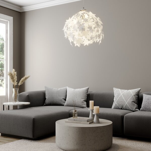 Függőlámpa Lindby, Maple, dimmable, Fehér, Nappali, Műanyag, Fiatalos életstílus