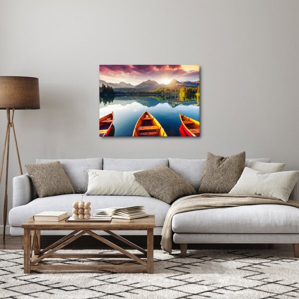 Kép - Tó csónakokkal (70x50 cm)