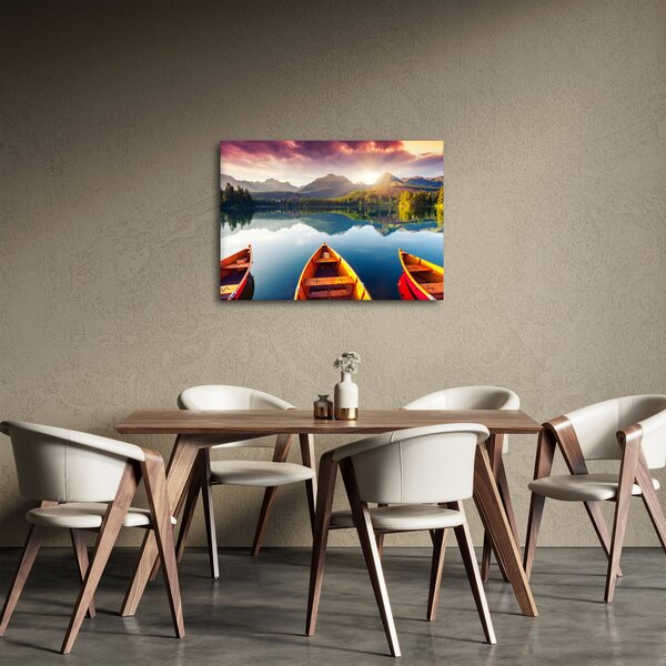 Kép - Tó csónakokkal (70x50 cm)