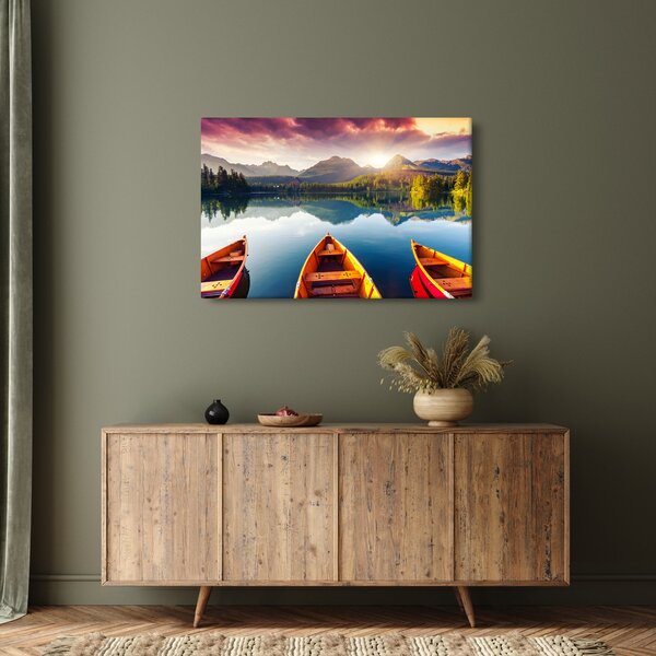 Kép - Tó csónakokkal (90x60 cm)