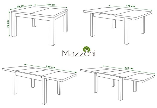 Mazzoni ROYAL Artisan Tölgy - 270 cm-es NYITHATÓ ASZTAL!