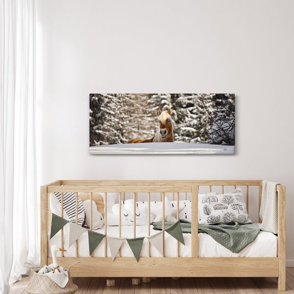 Kép - Ló a téli tájban (120x50 cm)