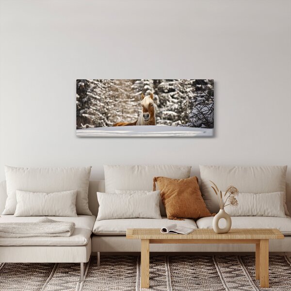 Kép - Ló a téli tájban (120x50 cm)