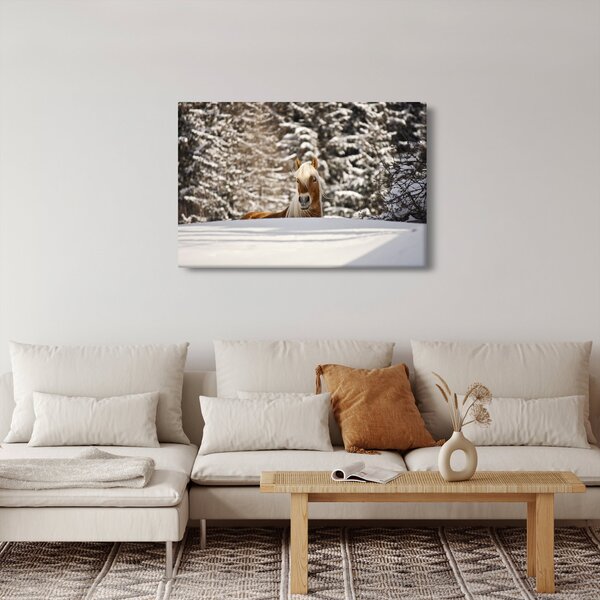 Kép - Ló a téli tájban (90x60 cm)