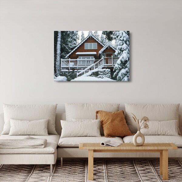 Kép - Fából készült házikó (90x60 cm)