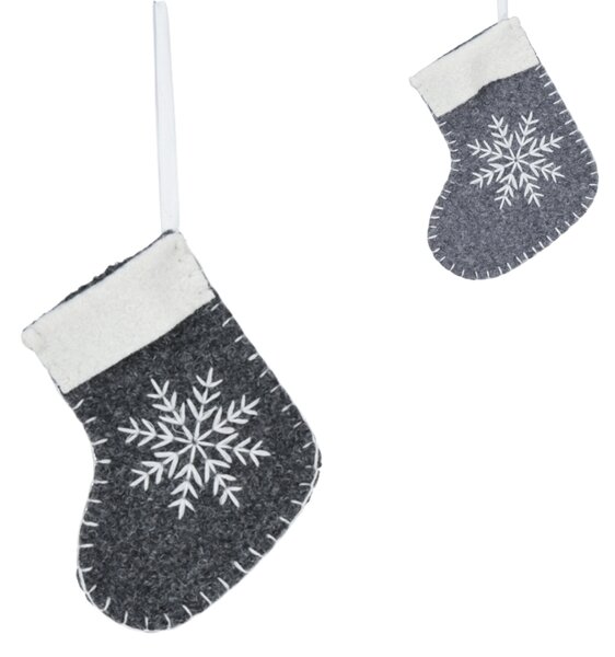 Függeszthető karácsonyi zokni SNOW SOCK 12 cm - több színben Termék színe: Sötétszürke