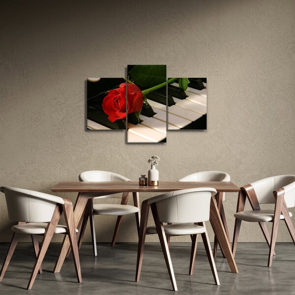 Kép - Zongora és rózsák (90x60 cm)