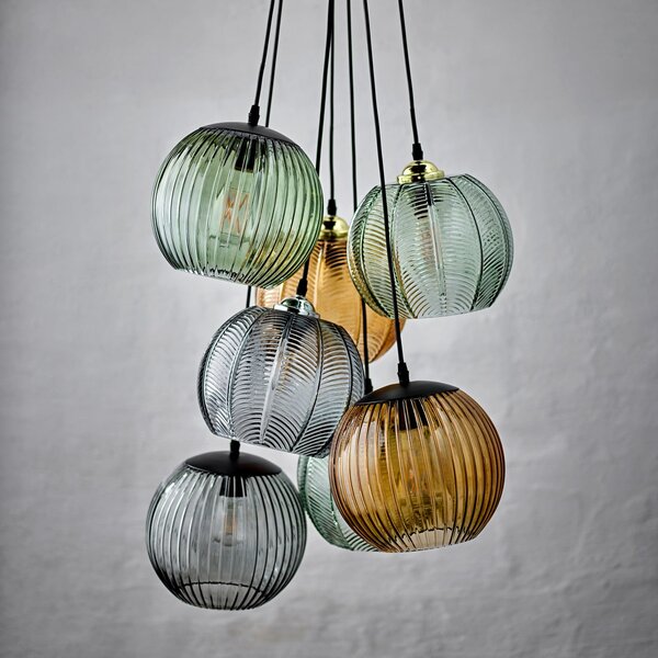 Függőlámpa Bloomingville, Sybia, dimmable, Szürke, Étkező, Üveg, Skandináv