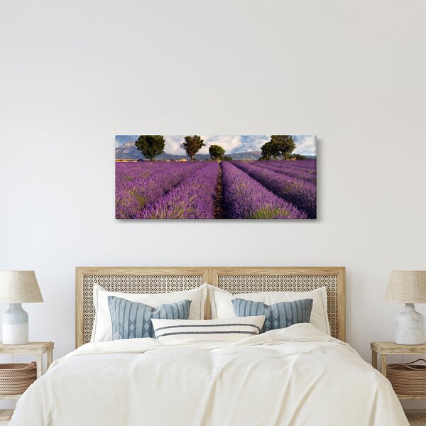 Kép - Levendula mező és hegyek (120x50 cm)