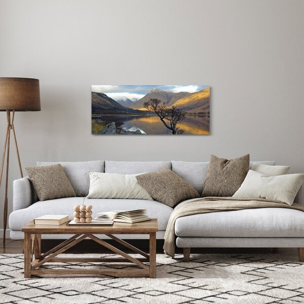 Kép - Hegyek a tónál (120x50 cm)