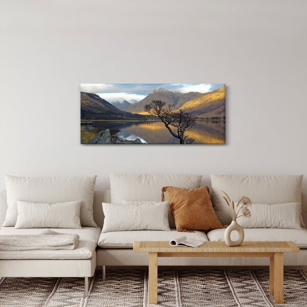 Kép - Hegyek a tónál (120x50 cm)
