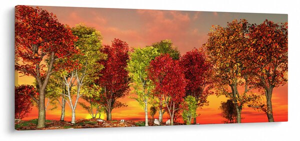 Kép - Színes fák (120x50 cm)