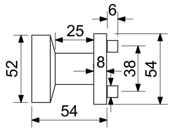 RK.KNOB.03.MD ajtógomb, Fix Réz