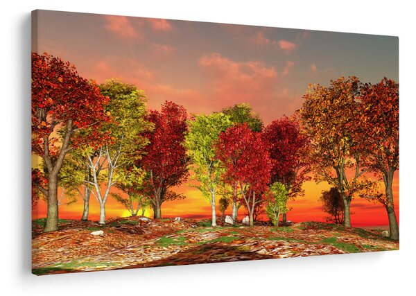 Kép - Színes fák (90x60 cm)