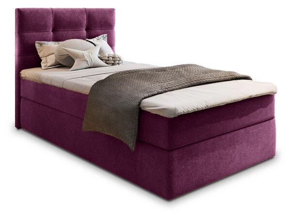 Kárpitozott boxspring ágy GLORIEN 80x200 cm bíbor Matrac: Bonell rugós matrac