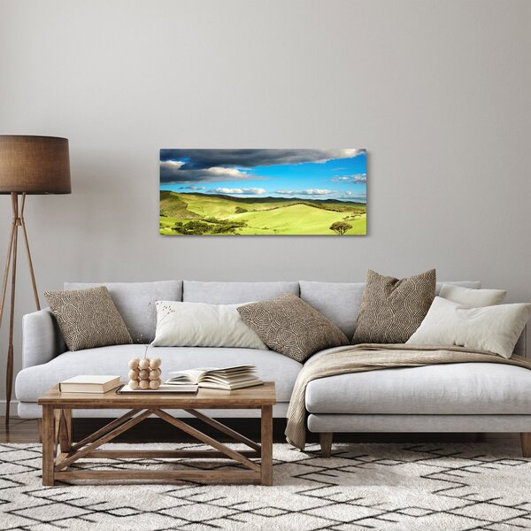 Kép - Zöld táj dombokkal (120x50 cm)