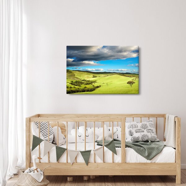 Kép - Zöld táj dombokkal (90x60 cm)