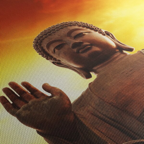 Kép - Buddha piros és sárga háttérrel (120x50 cm)