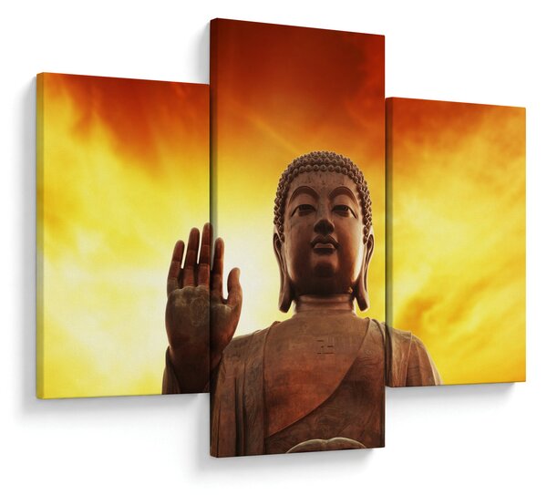 Kép - Buddha piros és sárga háttérrel (90x60 cm)
