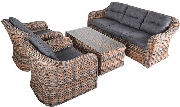 DEOKORK Rattan szett CORDOBA (szürke-barna)