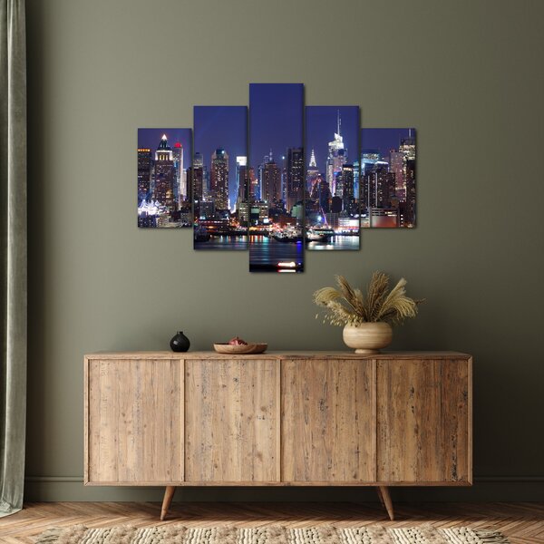 Kép - New York-i felhőkarcolók megvilágítva (150x105 cm)