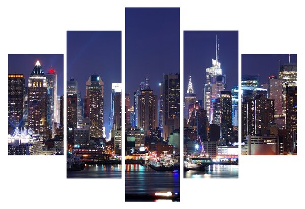 Kép - New York-i felhőkarcolók megvilágítva (150x105 cm)