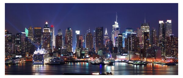Kép - New York-i felhőkarcolók megvilágítva (120x50 cm)