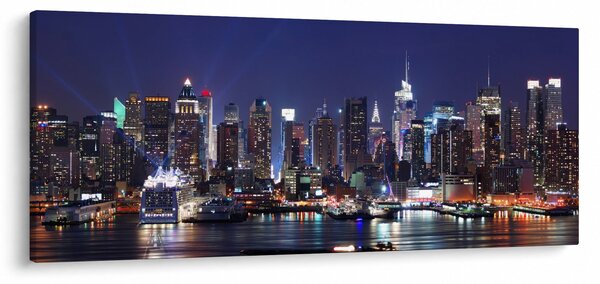 Kép - New York-i felhőkarcolók megvilágítva (120x50 cm)